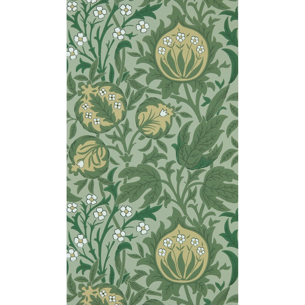 Elmcote Wallpaper 217201 by Morris & Co in Herball Green